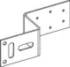Halter aus verzinktem Stahl, 1-fach gewinkelt. Tece-Montageelement mit mehreren Befestigungslöchern zur Verbindung von Bauteilen oder zur Wandmontage.
